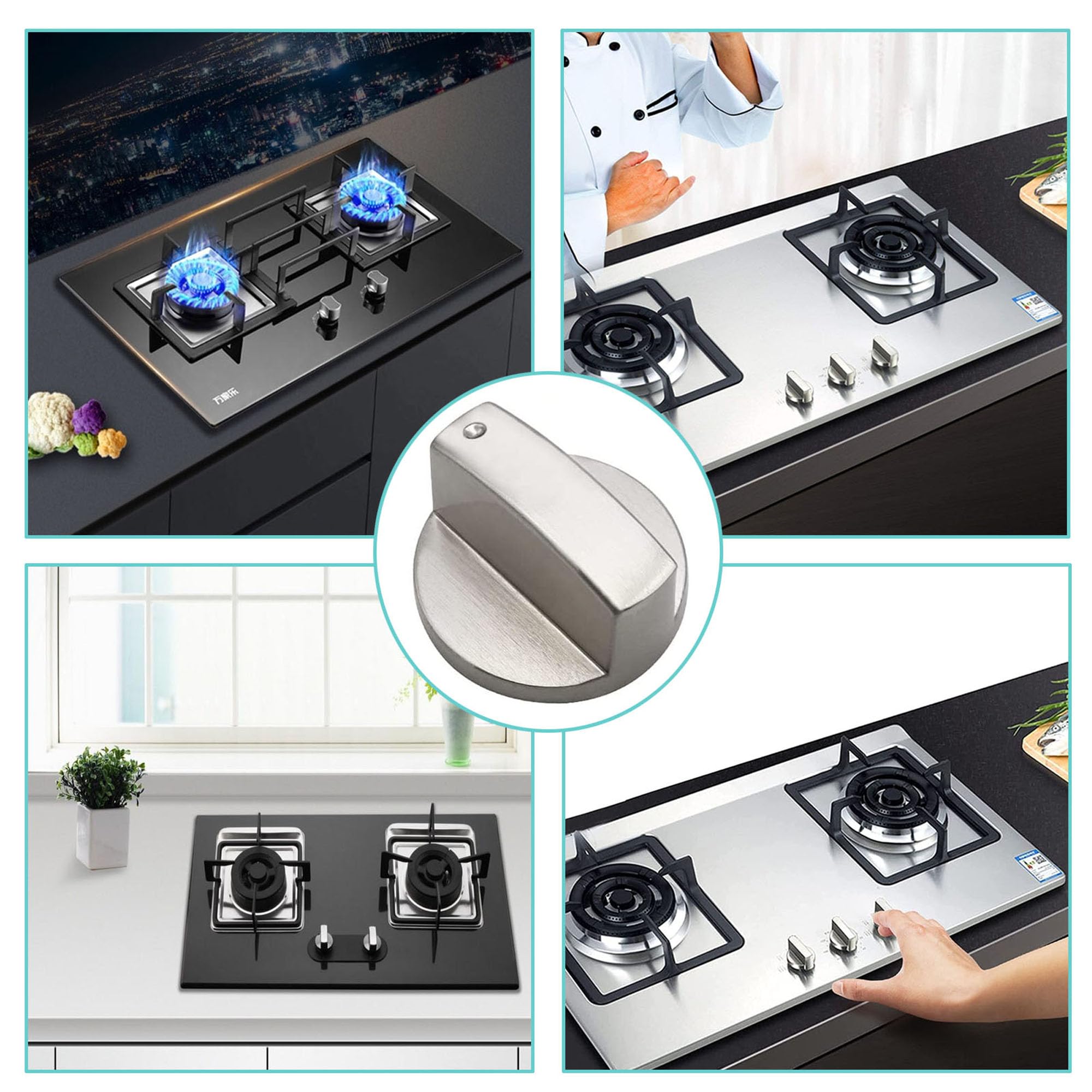 Manopole Per Fornello A Gas - 6 Pezzi Universali In Lega Di Zinco - Pulsanti Stufa Whirlpool - Foto 11