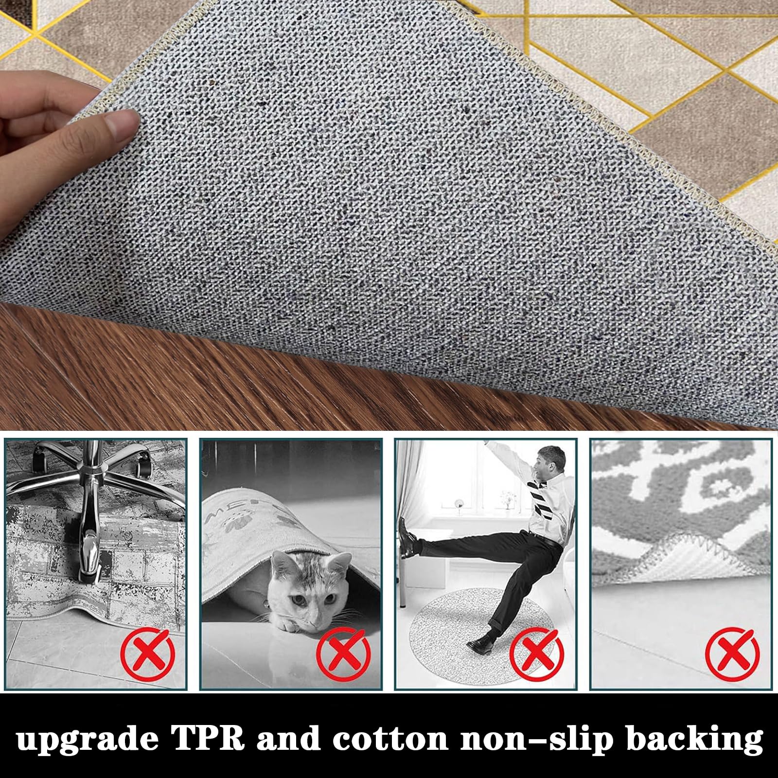 Tapis Gaming Sol, Tapis Protège-Sol, Tapis Chaise de Bureau, Tapis de Protection Protection de sols durs, 140 x 160 cm Tapis Sol Gamer Antidérapant pour Bois/Carrelage pour Bureau et Maison