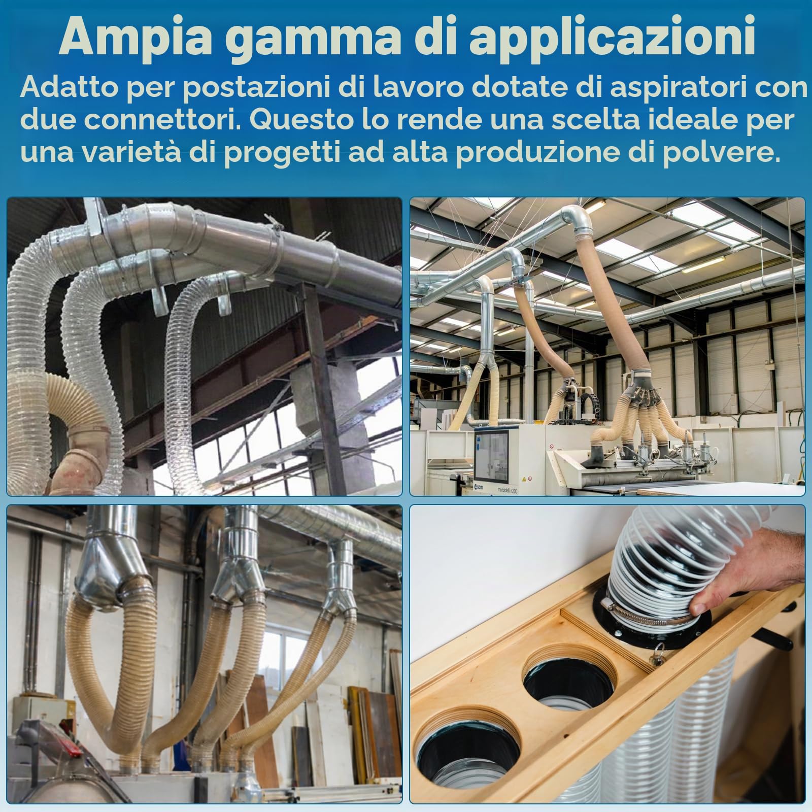 50 mm tubo di aspirazione in PVC trasparente, tubo in PVC, tubo a spirale trasparente, tubo di aspirazione, tubo per aspirapolvere per uso industriale, pompa per laghetto, tubo di aspirazione da 3