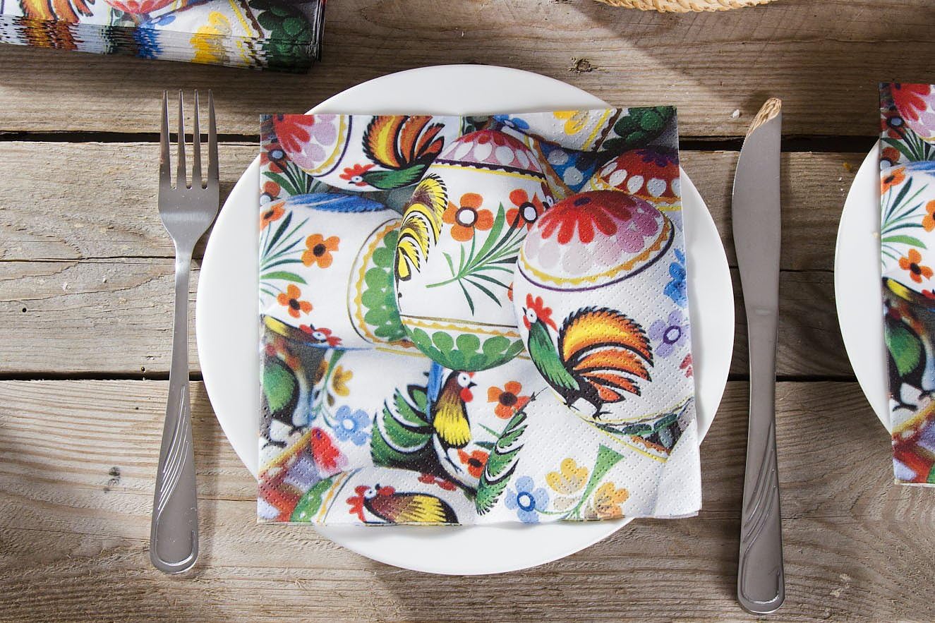 Easter Eggs Pisanki Luncheon Napkins, Set of 20