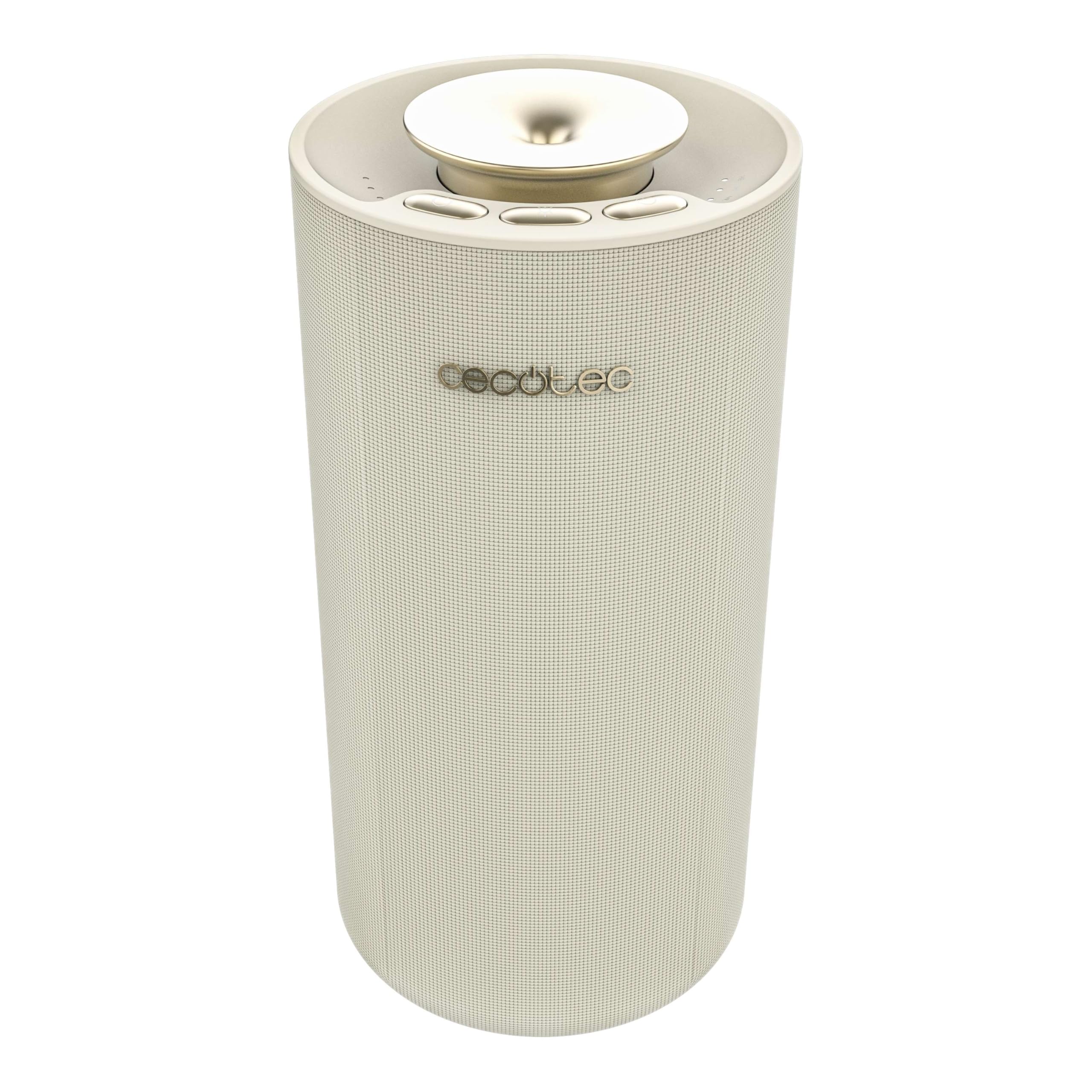 Cecotec PureAroma 3000 Sound Ultradźwiękowy nawilżacz powietrza z dyfuzorem zapachowym 10 ml, głośnik Bluetooth, bezprzewodowe ładowanie, 8h timer, 3 tryby pary, kolorowe światło LED, aromaterapia