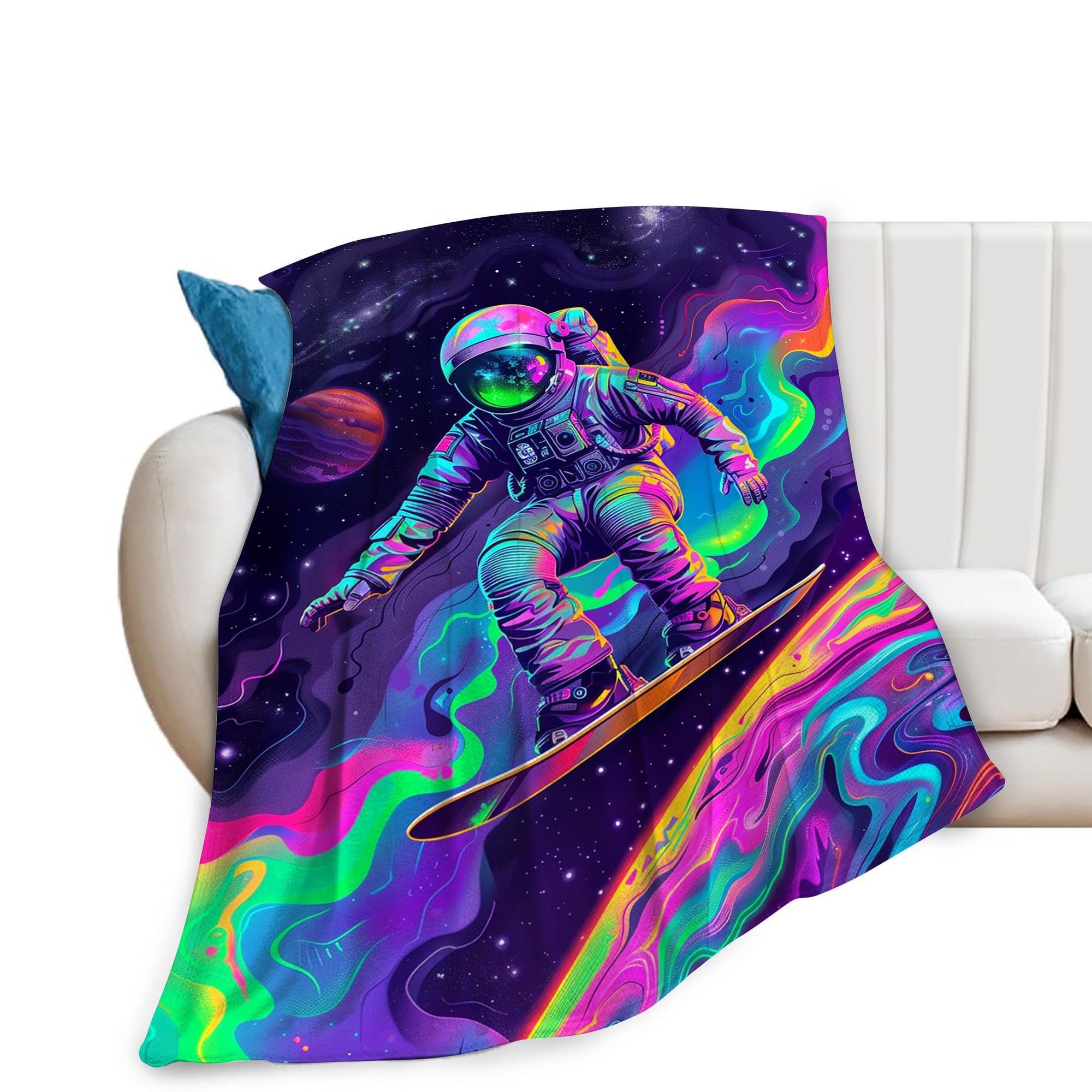 Astronaut Blanket Spaceman Throw Blanket Astronaut Gifts and Decor Fantasy Astronaut Blanket for Boys Girls Women Men Kids Adults Soft Warm Cozy