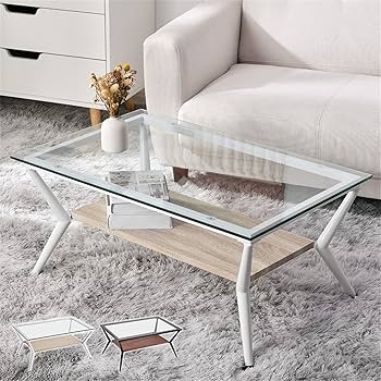 ガラステーブル センター 幅88cm 強化ガラス天板 収納付 二段収納 棚付き Amazon.co.jp: センターテーブル ガラステーブル ローテーブル