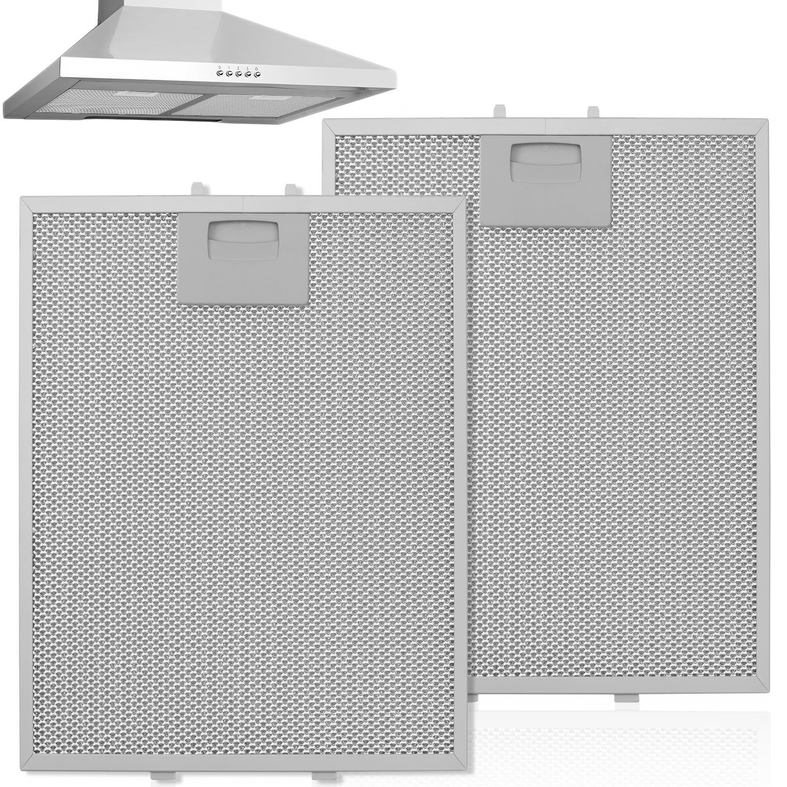 2 Piezas Filtros Campana Extractora Cocina, Filtro Aluminio Anti-Grasa Alta Eficiencia Reutilizable & Limpiar Fácil, 320 x 260 x 9mm Filtro Universal para Campanas Extractoras de Muchas Marcas Líderes