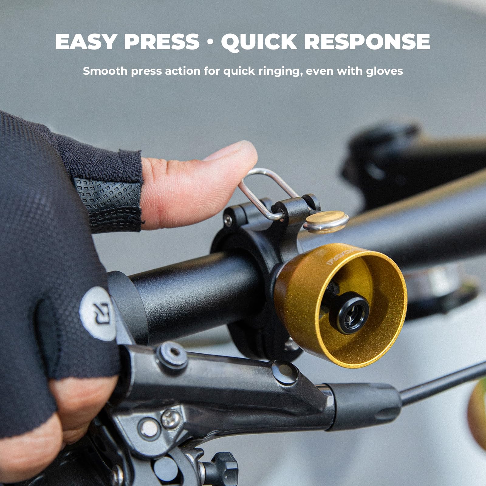 ROCKBROS Borsa Bici Manubrio 2L + Campanello Bici Mini, per 22,2-31,8mm | Idrorepellente Riflettente Design Portatile con Tracolla + 90dB Installazione Semplice per Bici da Corsa e MTB