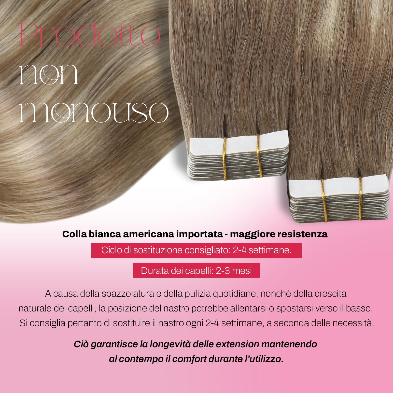 Moresoo Extension Biadesive Capelli Veri Invisibili #8/22/8 30cm 30g 20pz