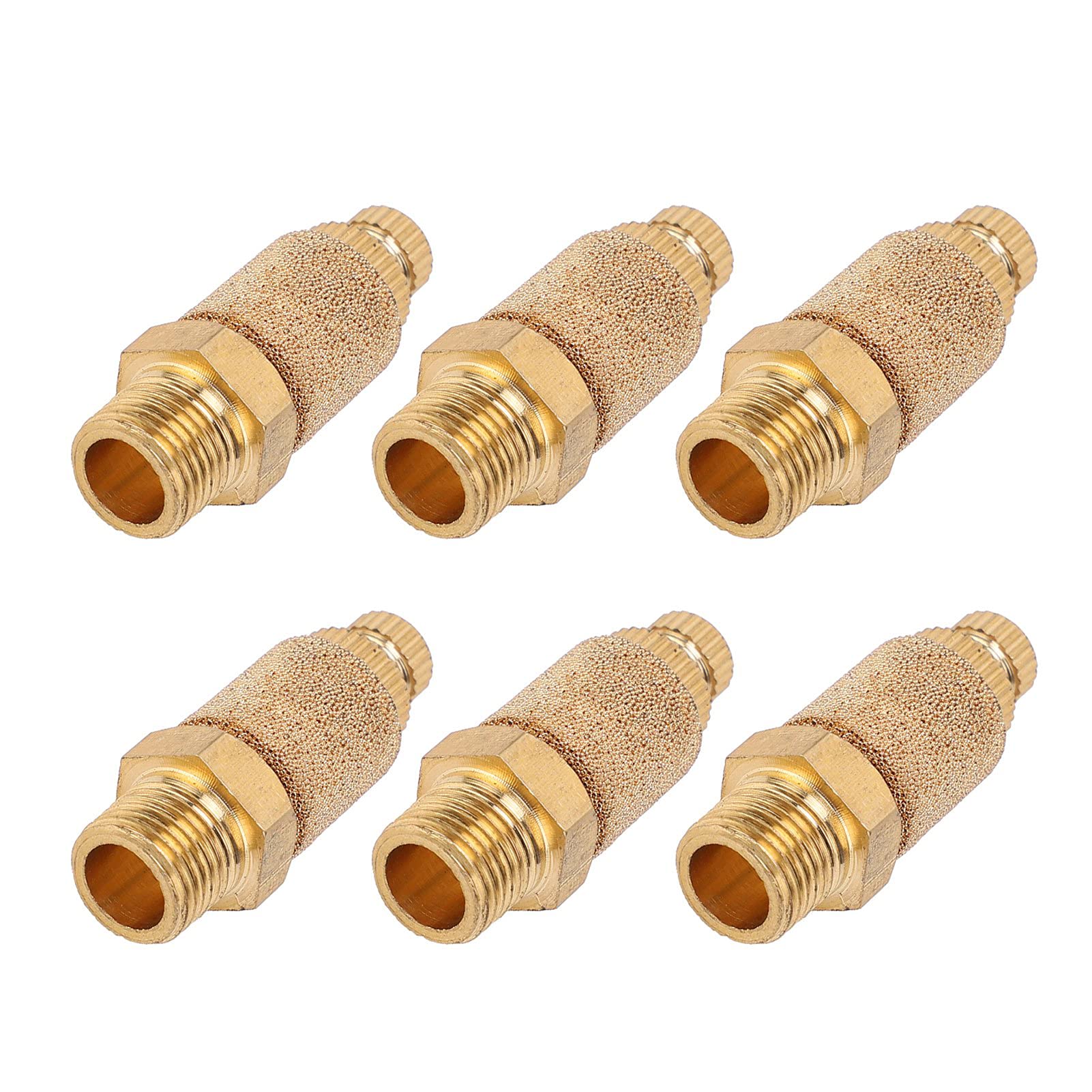 Valvola a farfalla pneumatica per silenziatore PT3/8, valvole a cilindro in ottone per componenti industriali, silenziatori per elettrovalvole con riduzione del rumore da 10 pezzi