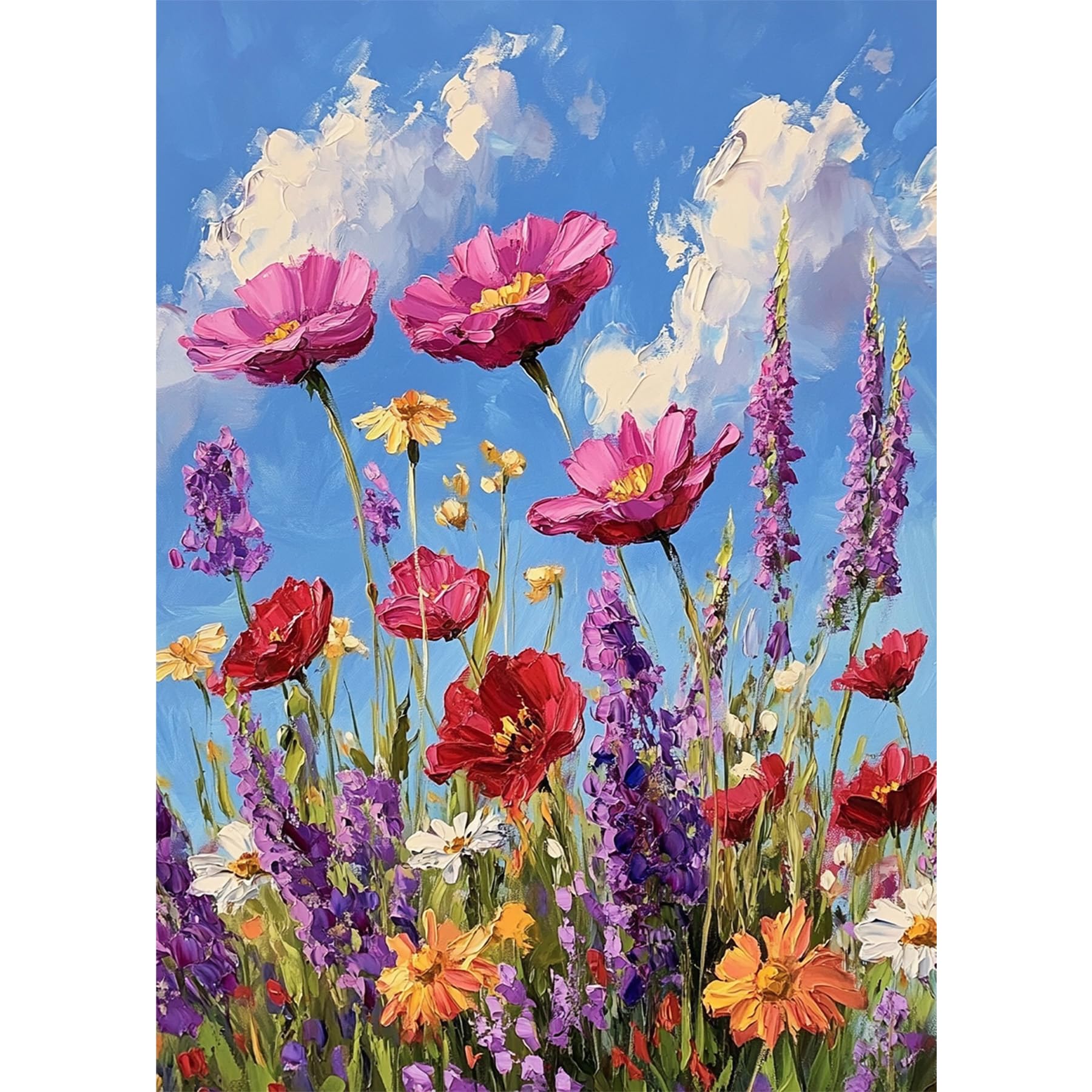 YSCOLOR Diamond Painting Van Gogh Fleur DIY Diamant Broderie Couture Couture Rond 3D Diamant Peinture De Mode Décor À La Maison Peinture De Point De