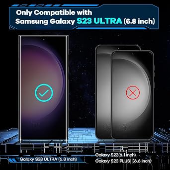 AACL for Samsung Galaxy S23 Ultra Screen Protector Tempered Glass, 3D Curved Glass for S23 Ultra 5G,6.8 Inch [Fingerprint Unlock][Anti-Scratch][Case Friendly][2 Pack]