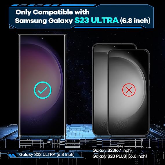 AACL for Samsung Galaxy S23 Ultra Screen Protector Tempered Glass, 3D Curved Glass for S23 Ultra 5G,6.8 Inch [Fingerprint Unlock][Anti-Scratch][Case Friendly][2 Pack]