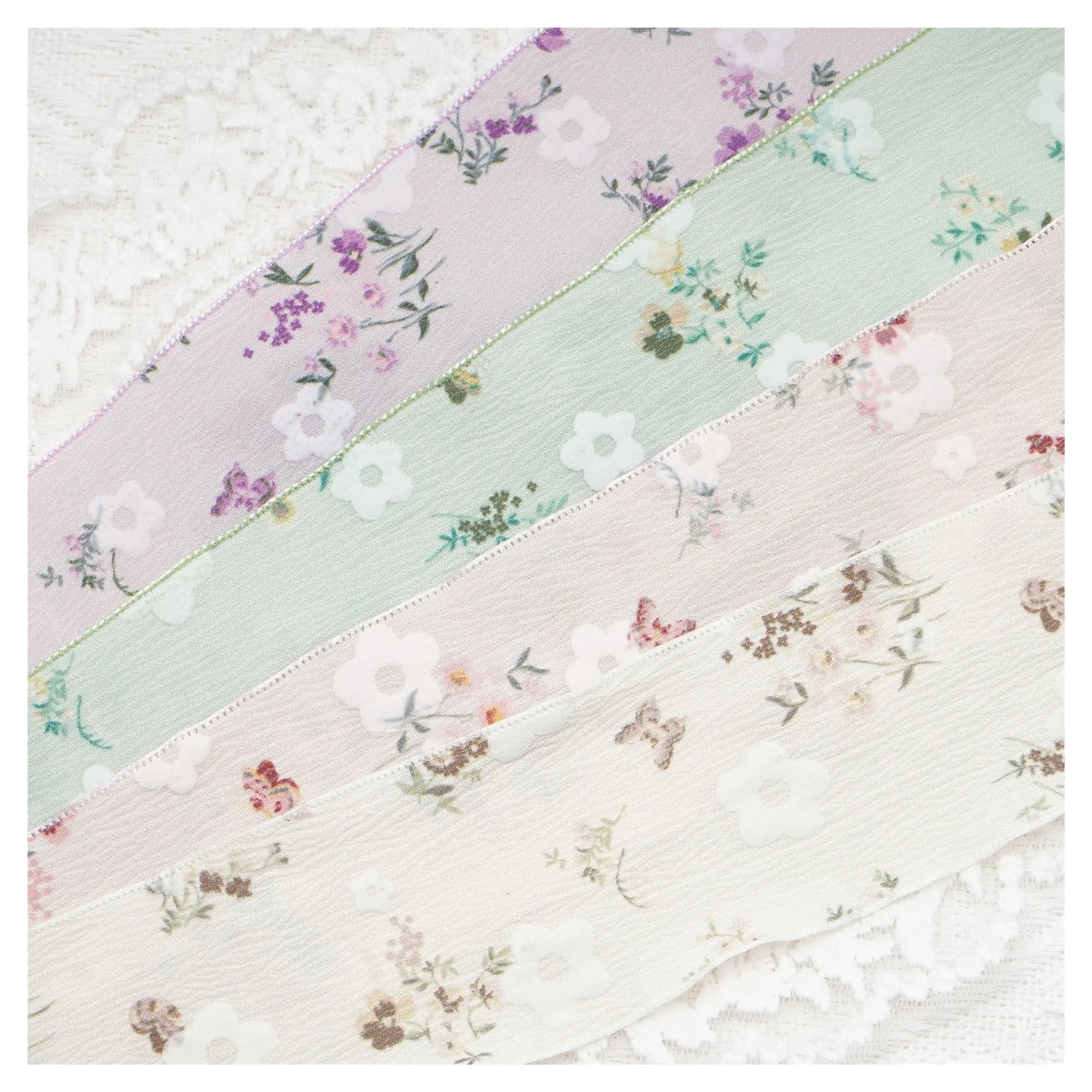 Ruban Fleuri Ruban imprimé floral 50 mm 10 yards
