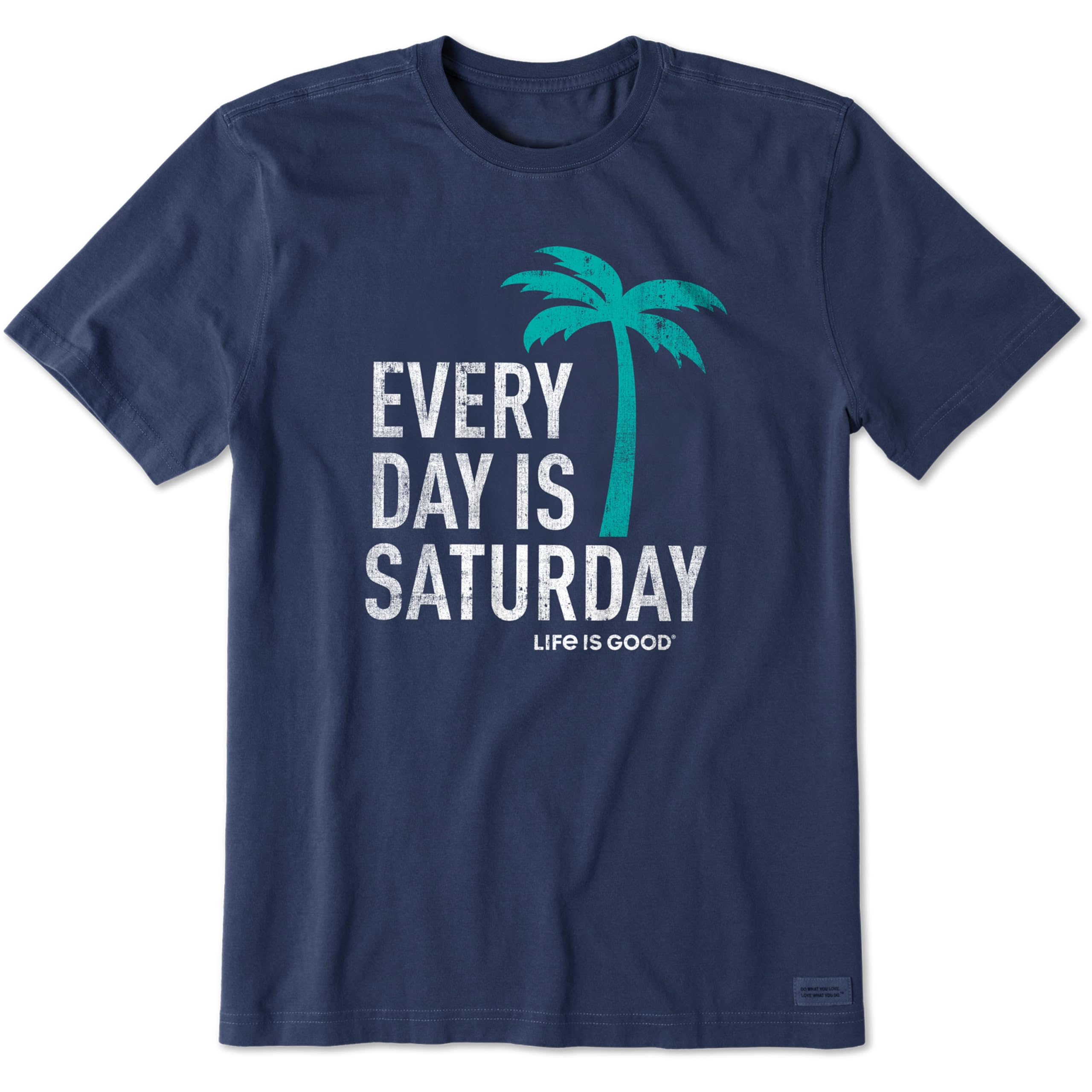 Life is Good Men's Crusher Tee Shirt, Short Sleeve Cotton Graphic T-Shirts, Every Day is Saturday
