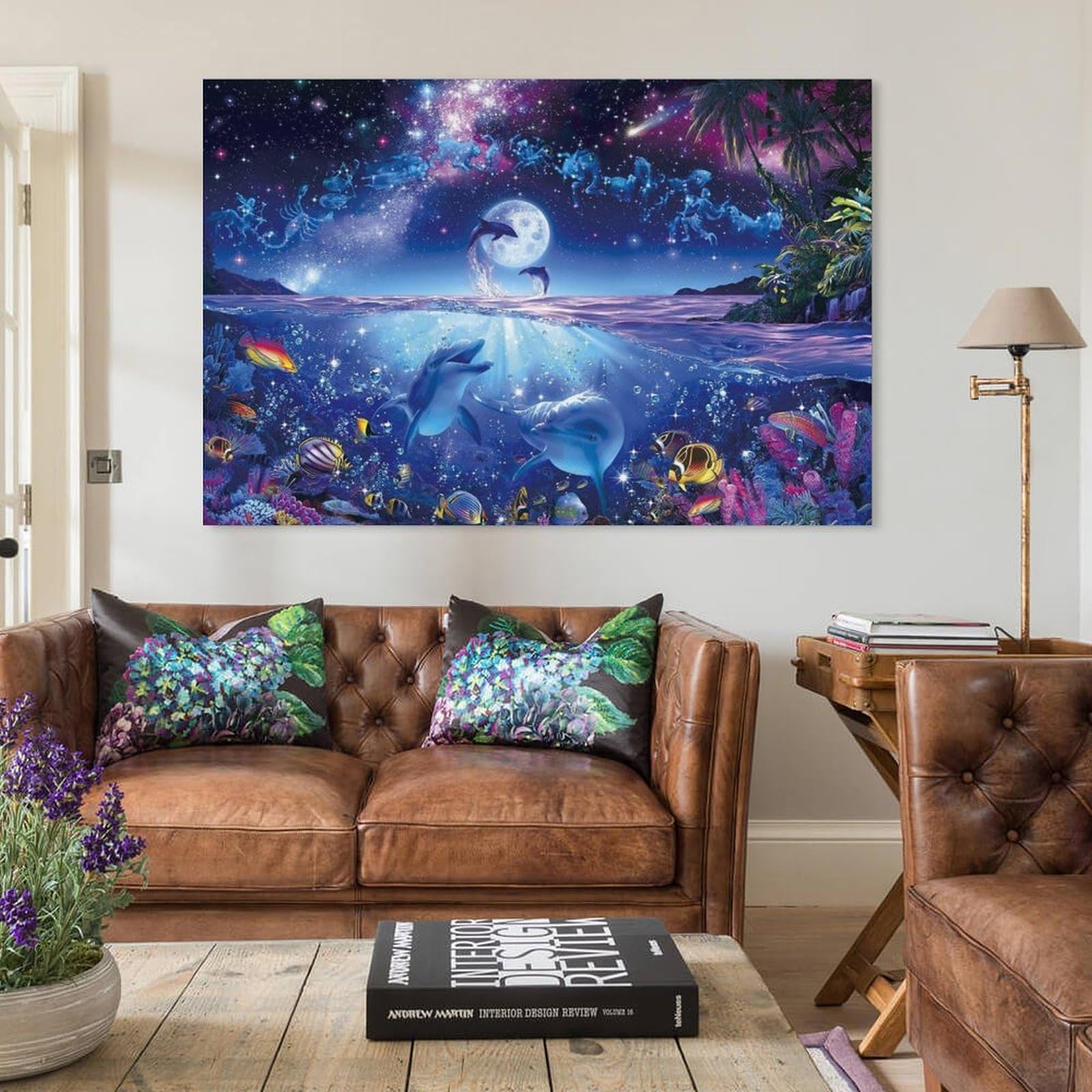 額装 写真作品 アートパネル ブルー系 幻想的 インテリア Amazon.co.jp: 幻想的な夜空と海の生き物たちのアートパネル | 壁掛け