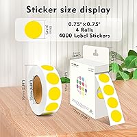 Vista 134 de PARLAIM 6 Rolls 6000PCS 3/4" Round Circle Color-Code Dot Stickers, 6 Color Style Colorful Coding Label Sticker for Home Office Classroom