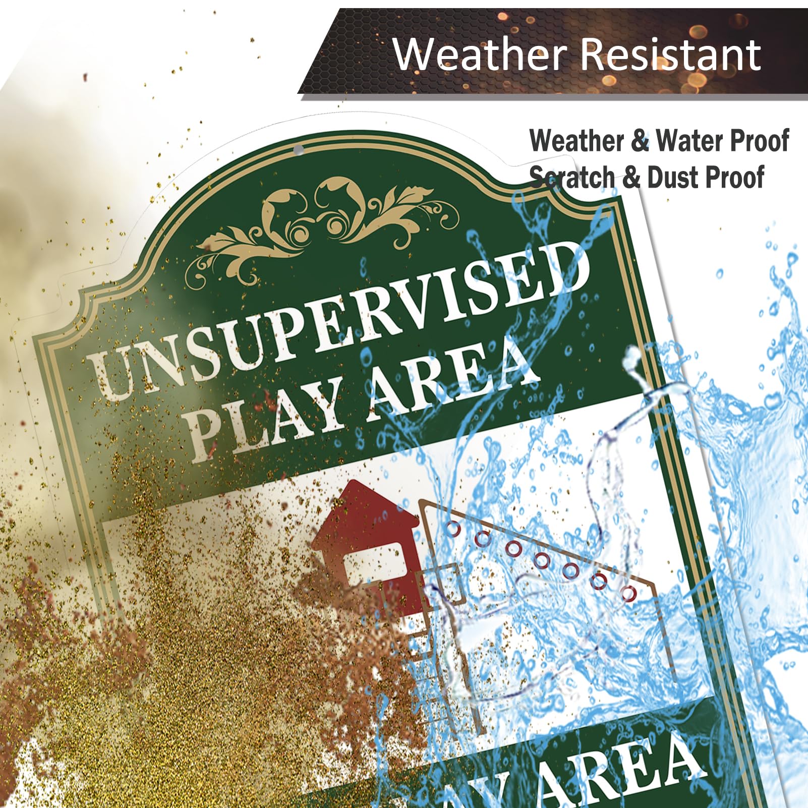FKNSGR Unsupervised Play Area, Use Play Area at Own Risk Sign 2 Pack, 10 x 14 inches Rust Free Aluminum Sign, UV Protected - Image 4