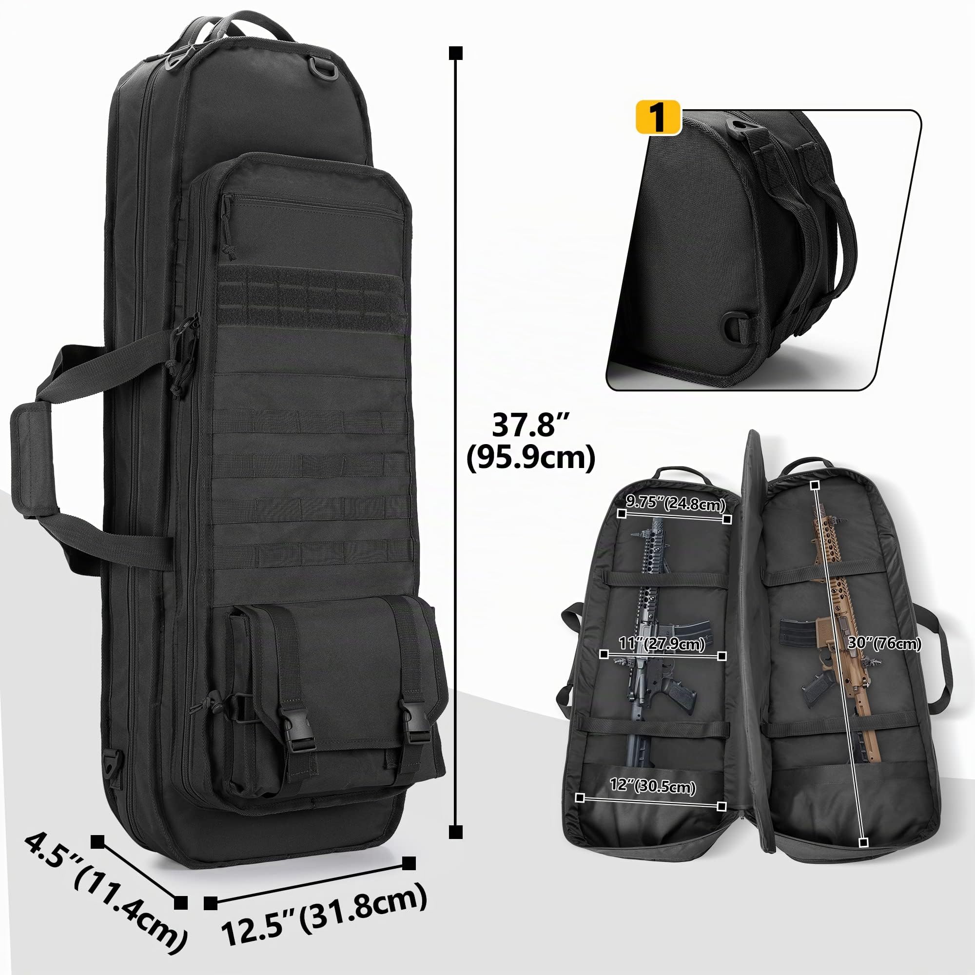 GOBUROS Sac à Dos Tactique pour Fusil Convient aux Fusils de 91 CM