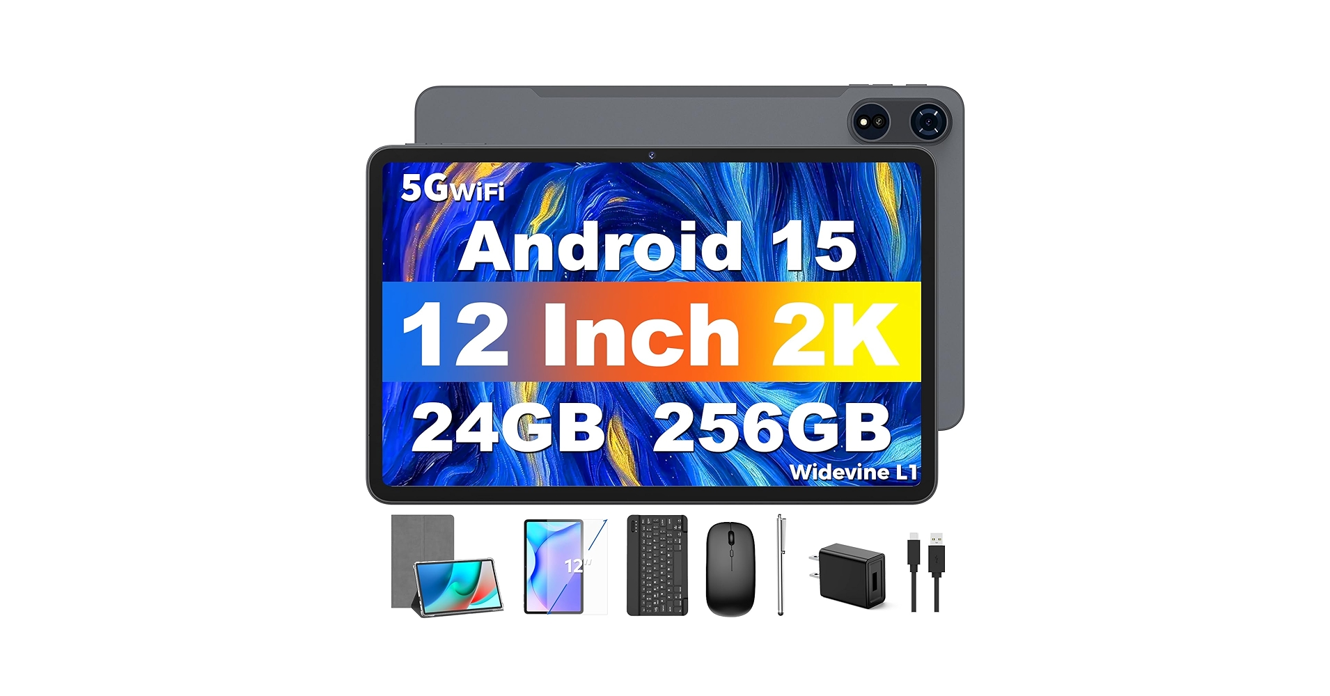 Amazon.com : Android 15 Tablets 12 inch, 24GB（8+16）RAM+256