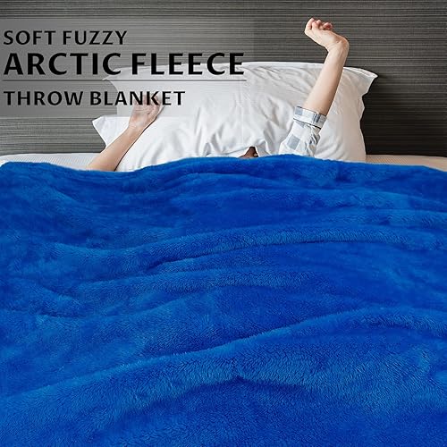 Miniatura 57 de MUGD Mantas suaves mullidas de forro polar para cama individual, manta cálida para cama Morado y blanco