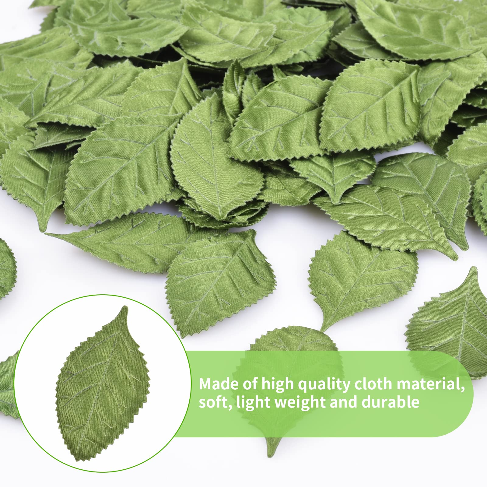 CENPEK 100Pcs Seta Artificiale Foglie Verdi Tessuto Foglie Finte Foglie Verdi Artificiali Foglie di Rosa di Seta per Cucina Domestica Decorazioni per Feste di Nozze