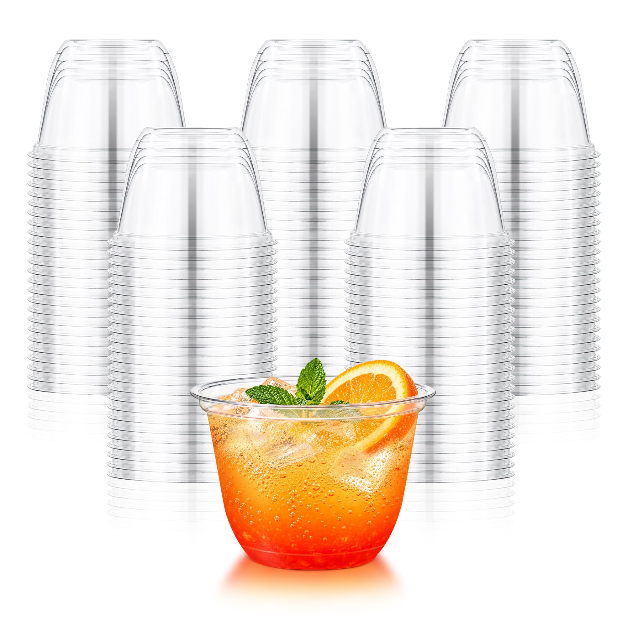 KesaPlan 100 Pcs 12oz Plastic Clear Cups, Disposable Wine Cocktail Glasses — Amazon image 11