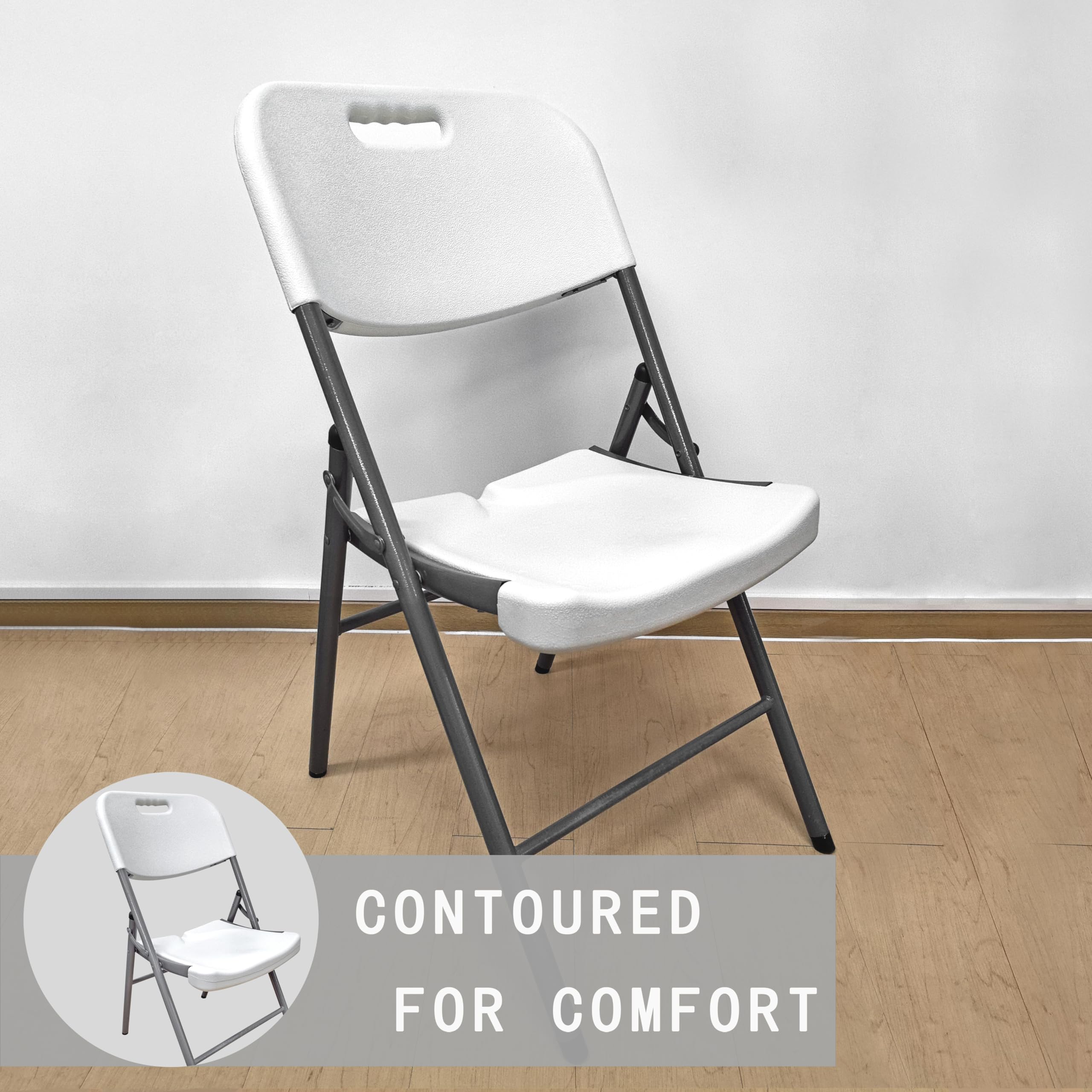 Paquete De 4 Sillas Plegables, Sillas Plegables De Metal Portátiles Para Eventos Para Exteriores E Interiores Con Cojín, Almohadillas Antideslizantes Para Pies, Sillas Apilables, Color Gris