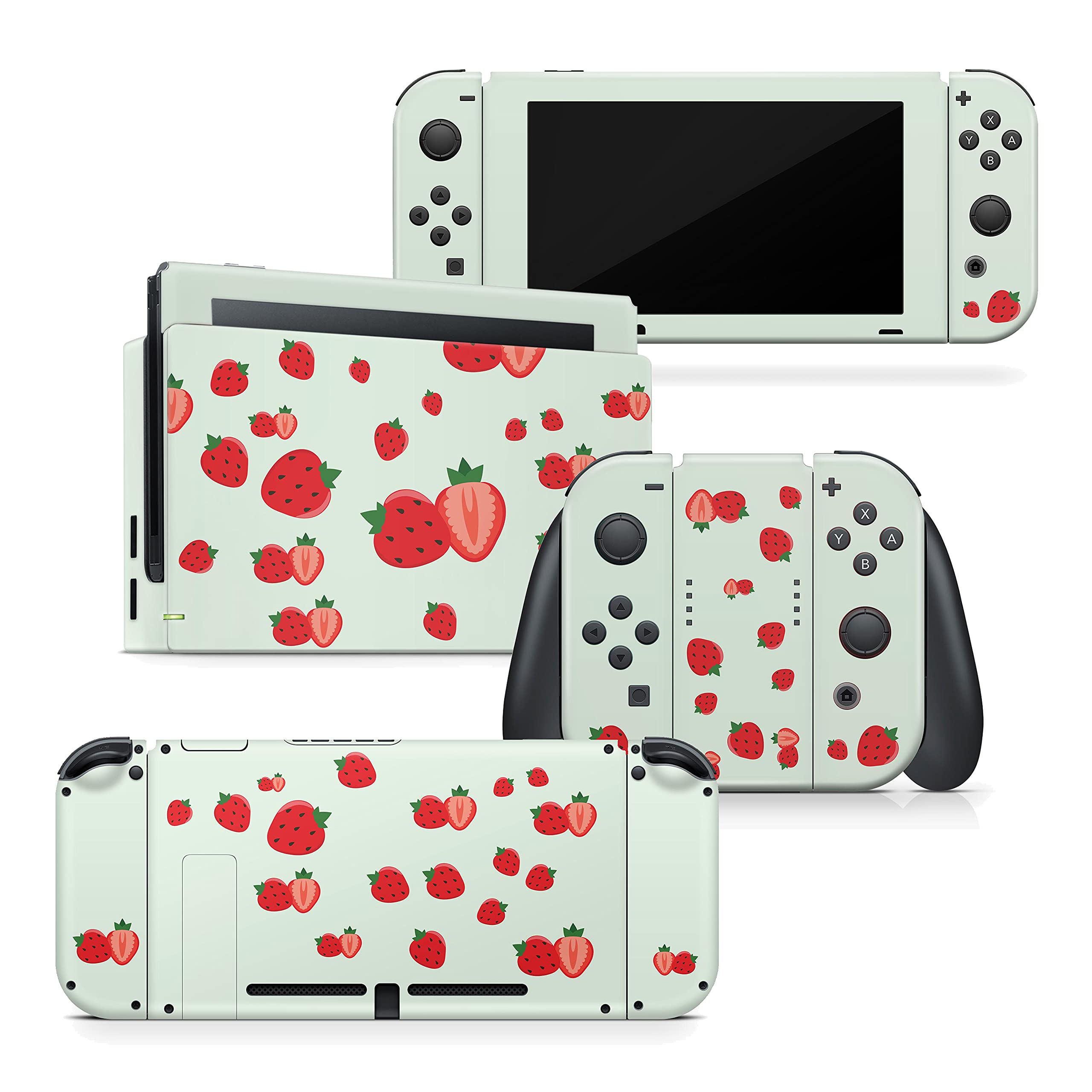 Vinyle Nintendo Switch fraise verte contre les rayures de la console - 8