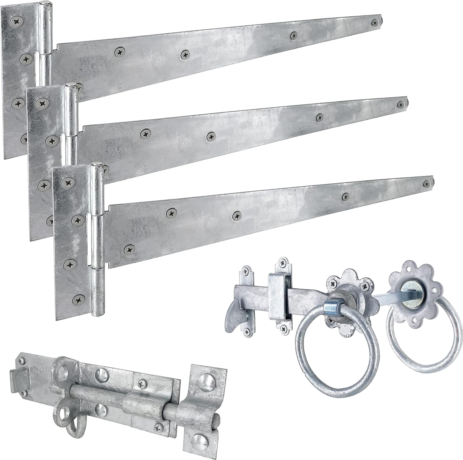IRONTITE® Galvanised Gate Latch Kit with 450mm (18") T Hinges and