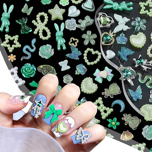 Miniatura 2 de Umillars Juego de dijes de diamantes de imitación con flores amarillas 3D, de acrílico, camelia, rosa, mariposa, lazo, corona, corazón, para diseños