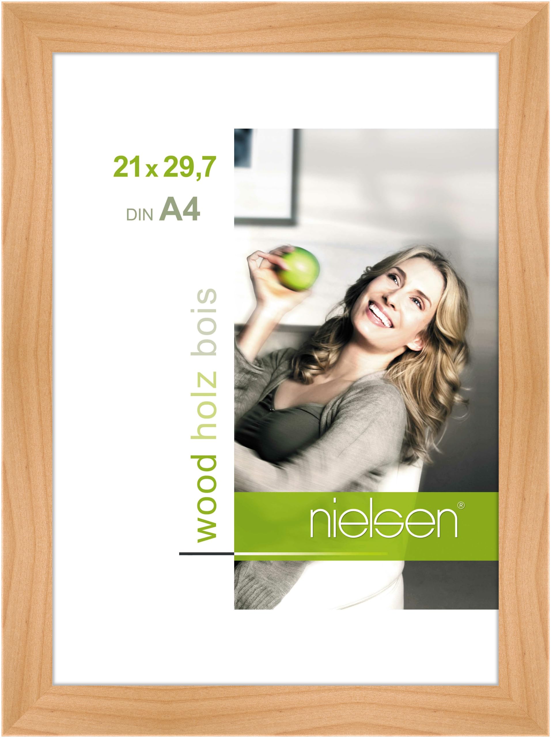 Cadre document A4 Nielsen en bois véritable pour diplômes et photos