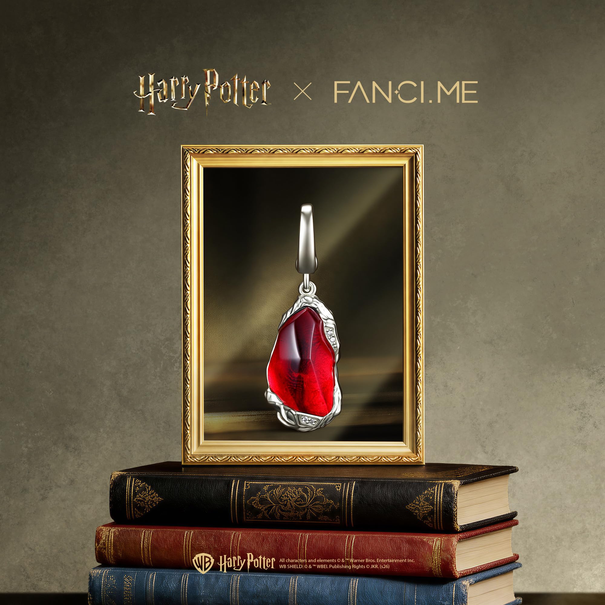 FANCIME Harry Potter x Collaboration - Philosopher's Stone naszyjnik, srebro wysokiej próby, biżuteria na prezent dla kobiet i dziewcząt