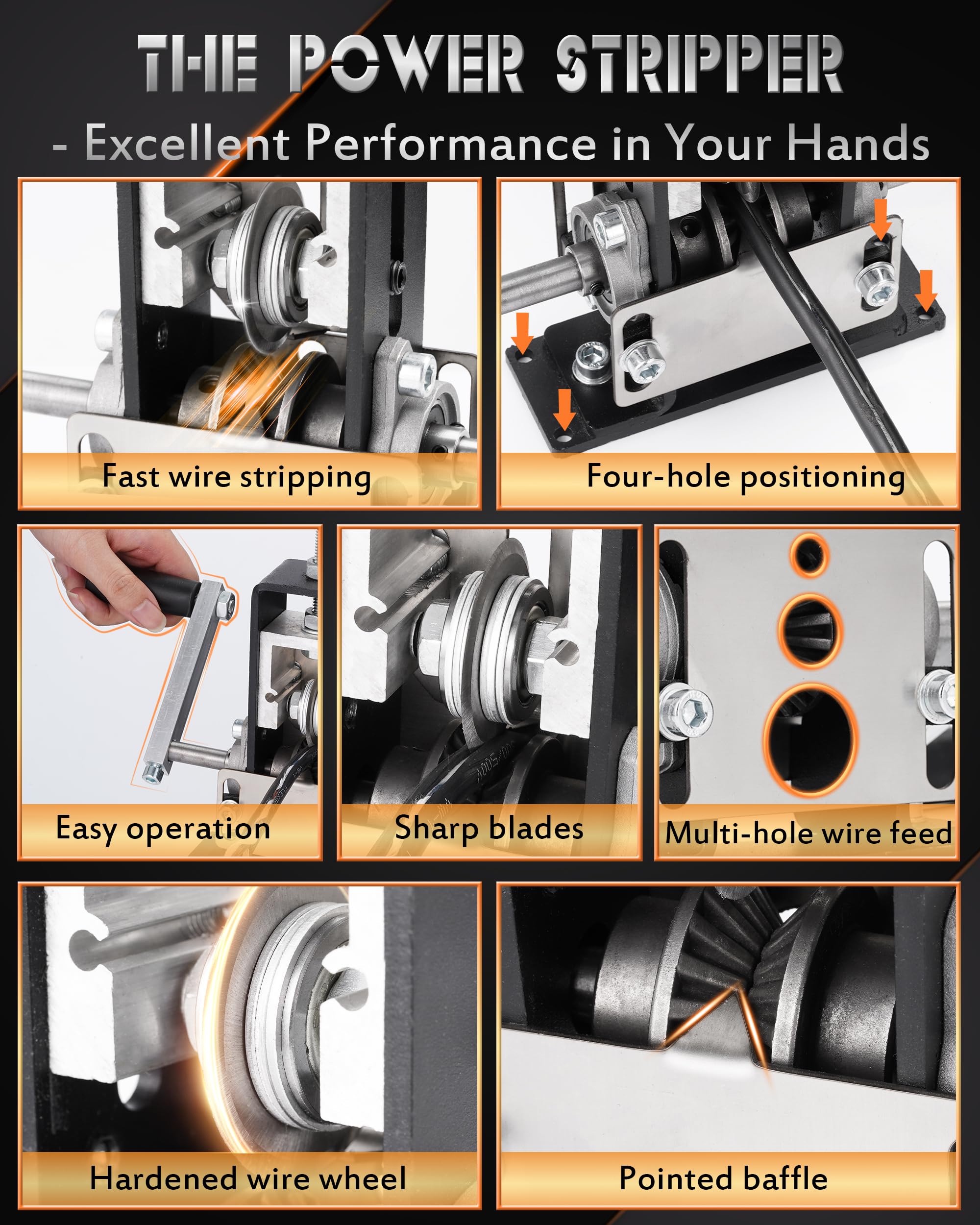 Manual Wire Stripping Machine - Drill & Hand Crank -3 Manual Wire Stripping Machine - Drill & Hand Crank -3