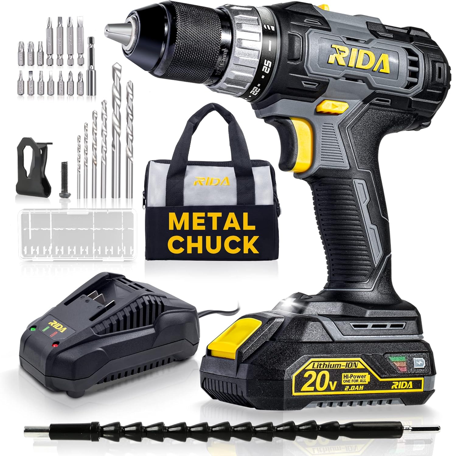 RIDA Cordless Drill 20V Electric Power Drill Kuwait Ubuy