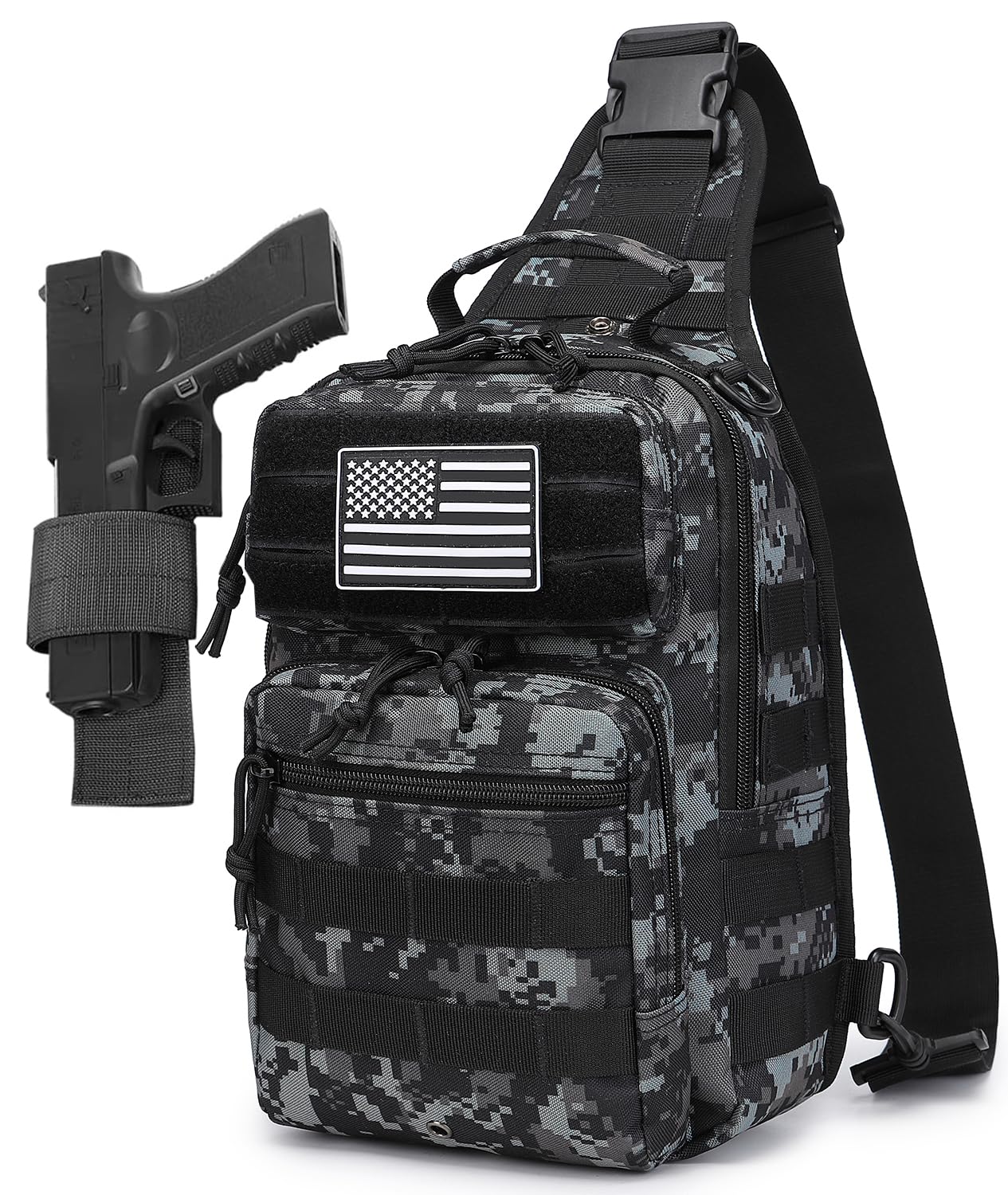 HPDF Small Tactical Military Backpack Sling Crossbody Holster Bag For Men CCW Sling Bag 10L