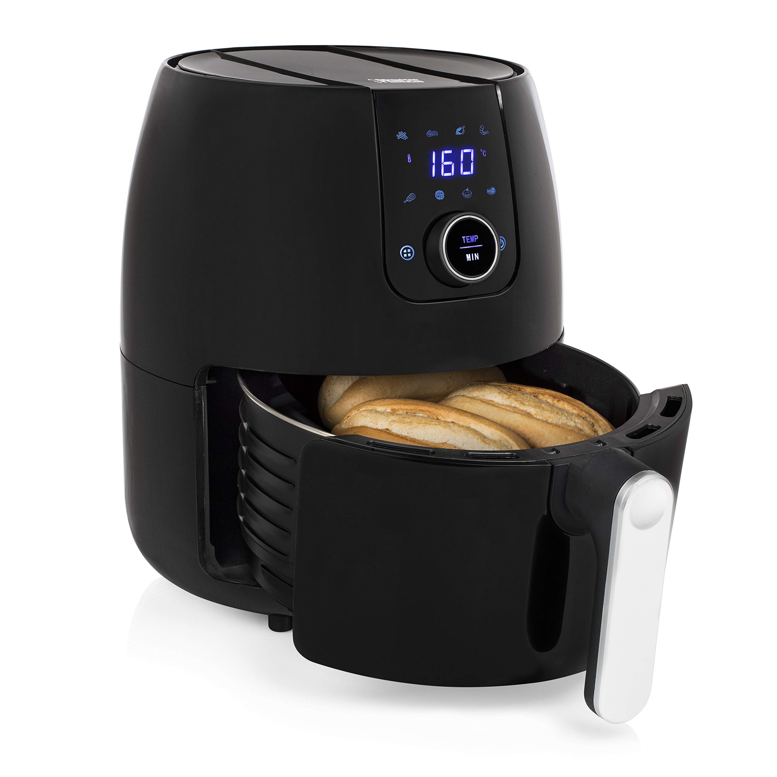 Princess 182025 Digital Aerofryer XXL - Freidora de Aire Caliente Fácil de Limpiar, Capacidad 4.5 Litros, 1500 W, Negro