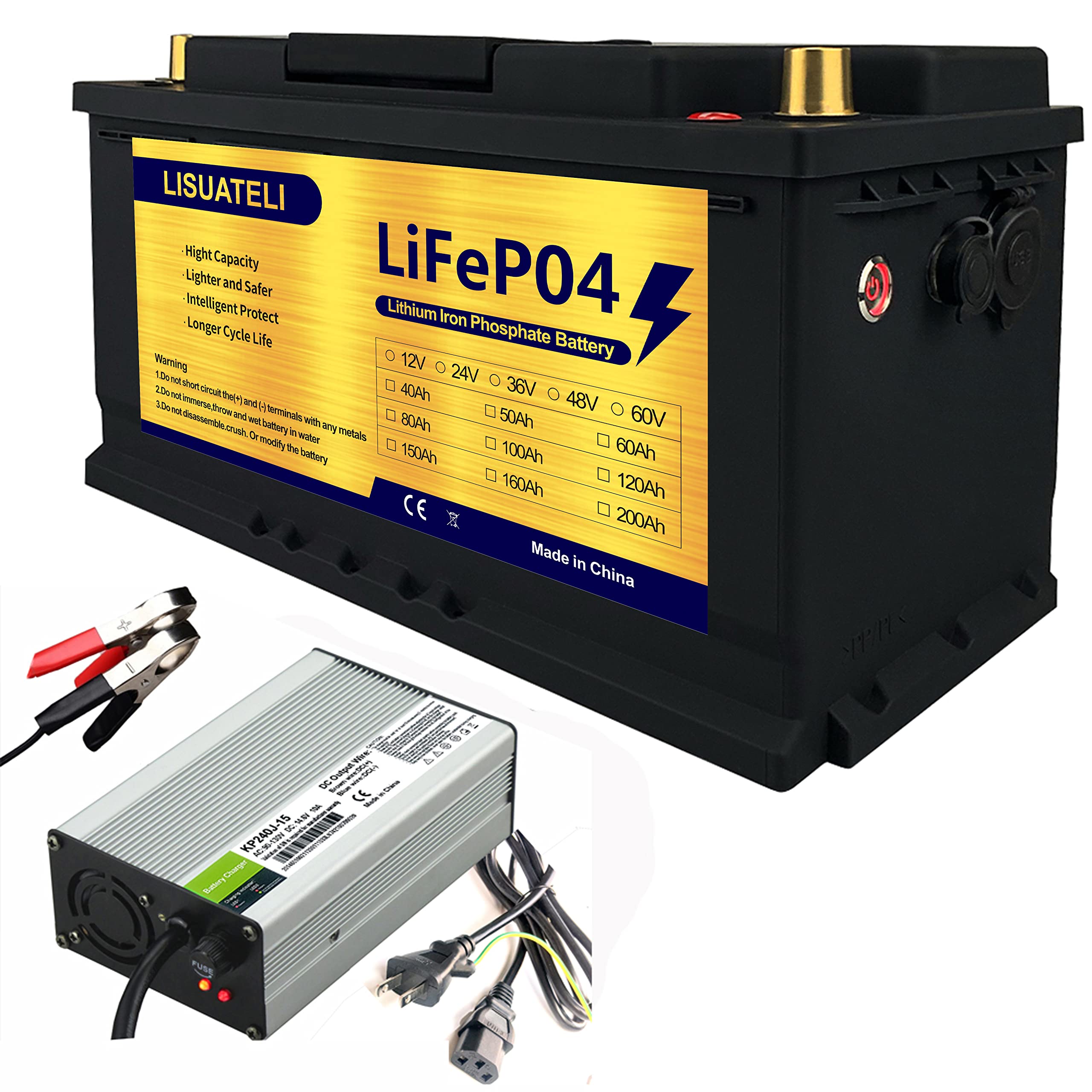 Buy LISUATELI 12v 100Ah LifePo4 Battery Up to 7000 Deep Cycles with BMS Lithium Iron for RV