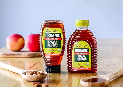 Miniatura 5 de Aunt Sue - Miel orgánica cruda y sin filtrar de Brasil, 16 oz
