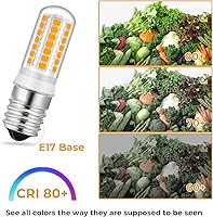 Vista 4 de Bombillas LED E17 para microondas sobre estufa, 6000 K/3000 K regulables para microondas, equivalente a 20 W, 30 W, 35 W, bombillas halógenas