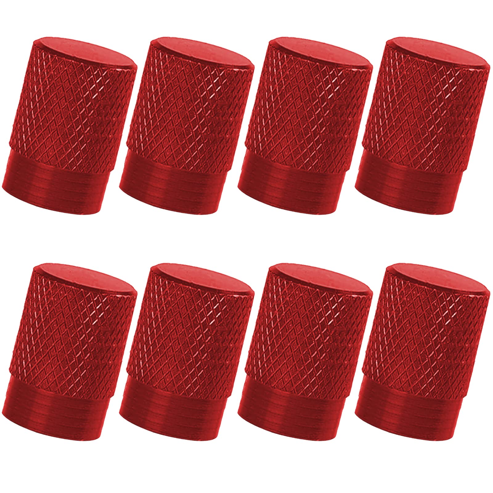 Grizef 8 Pcs Car Tyre Valve Dust Caps,Screw-On Aluminium Alloy Dust Caps with Gasket for Cars, SUVs, Bike and Bicycle, Trucks, Motorcycles (Red)