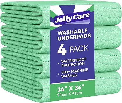 Washable Bed Pad Waterproof, 4 Pack 36"x36" Pads for Incontinence Adults