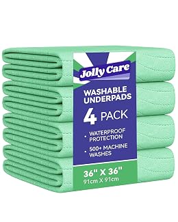 Washable Underpads Waterproof, 4 Pack 36" x36'' Heavy Absorbency Incontinence Bed Pads, Bed Wetting Pads for Adults, Elderly, Kids and Pets, Soft Reusable Changing Pads for Bed