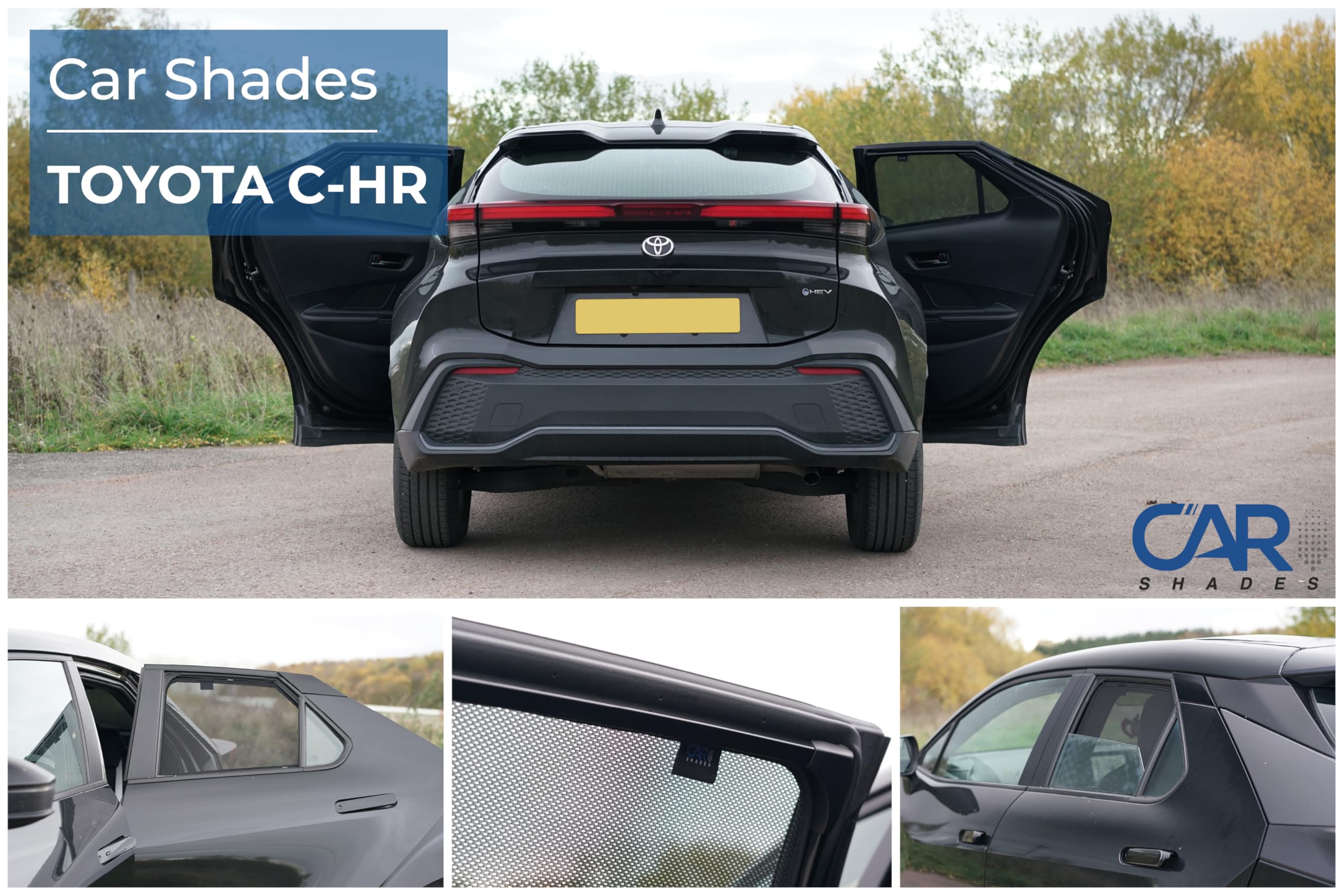 Juego de Car Shades (Puertas traseras) Compatible con Toyota C-HR II 2023- (2-Partes) cortinillas Parasol a Medida