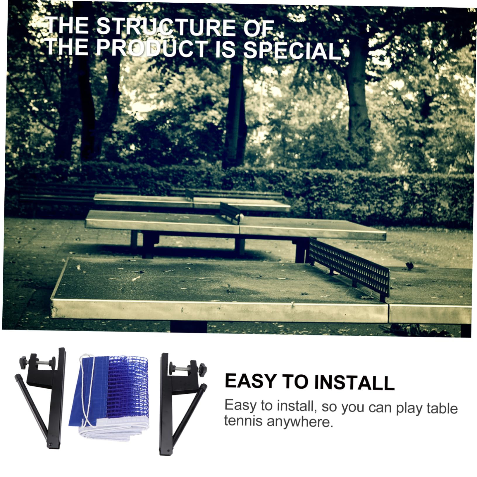 VANZACK Table Tennis Accessory Portable Pong Net Frame Simple Assembly for Home and Outdoor Use