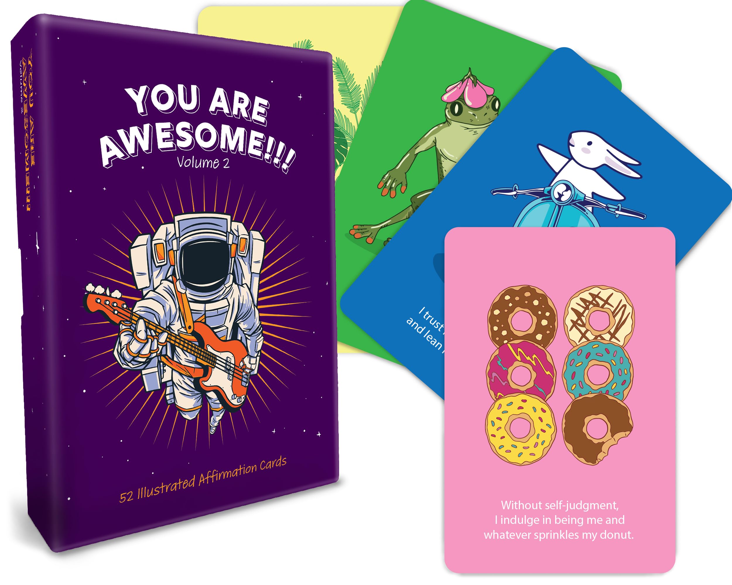 You Are Awesome! Volume 2 Fun Illustrated Positive Affirmation Cards. 52 Daily Inspirational and Motivational Messages with light hearted and awesome Illustrations. Fun Self Help for lifes daily journey.