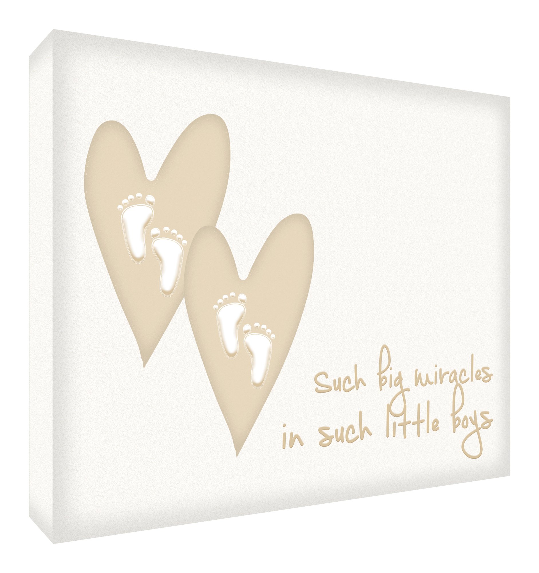 Feel Good Art Such a Big Miracle in Such Little Boys Diamond Polished Decor Token Newborn/Christening Gift (14.8 x 21 x 2 cm, Beige)