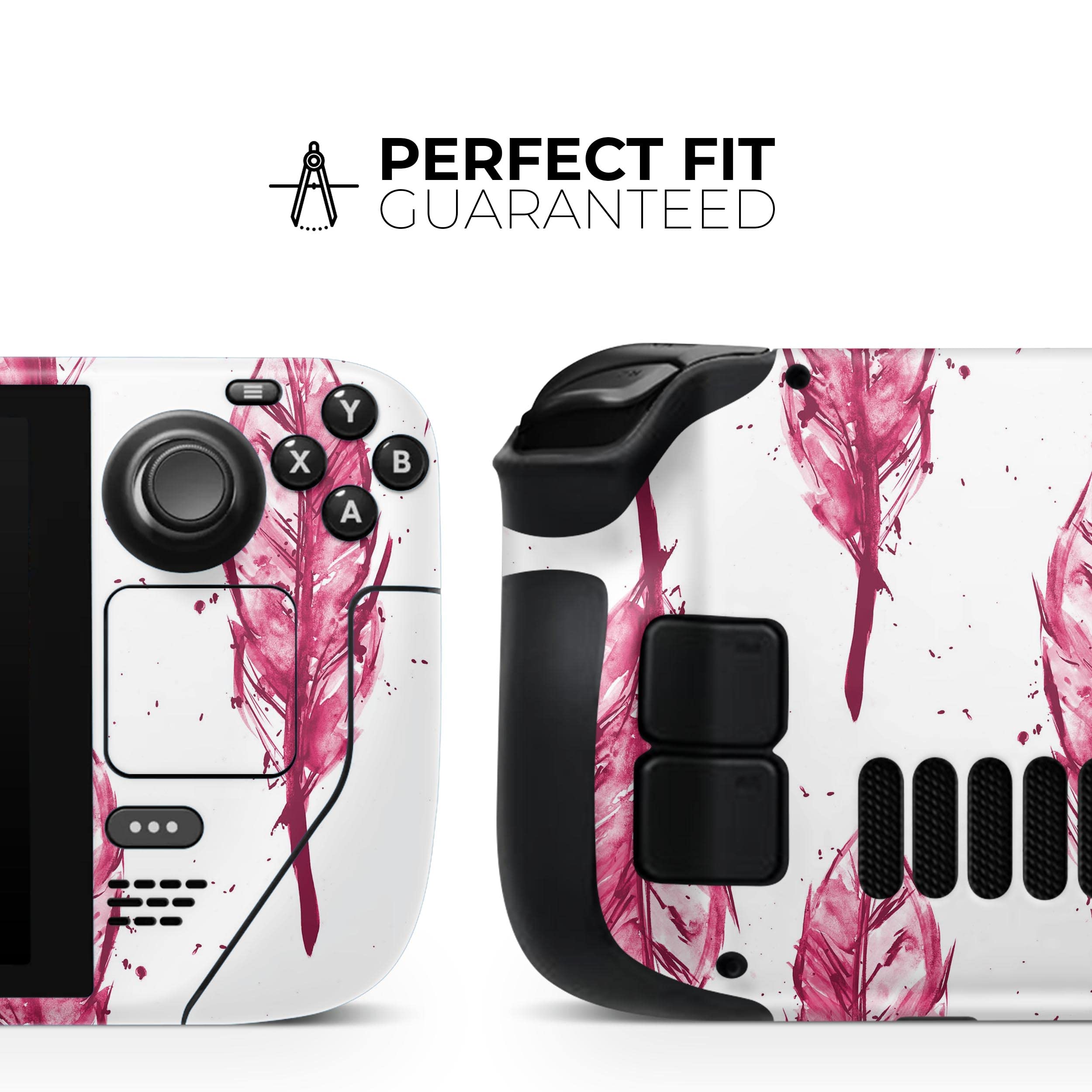 Design Skinz - Compatible with Steam Deck - Skin Decal Protective Scratch-Resistant Removable Vinyl Wrap Cover - Crimson Feather Pattern