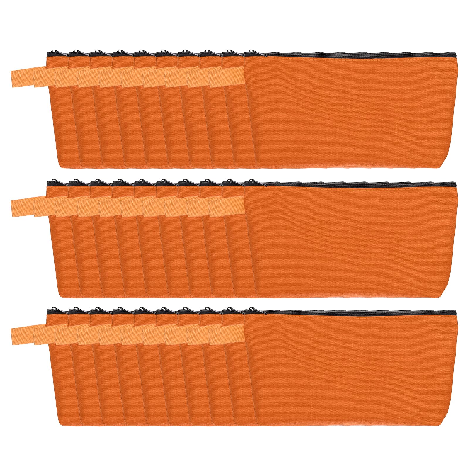 uxcell Canvas Makeup Bags, 30 Pcs Travel Cosmetic Bags Bulk, Multipurpose Plain Toiletry Zipper Pouches Blank DIY Craft Bags Pencil Bag for Women