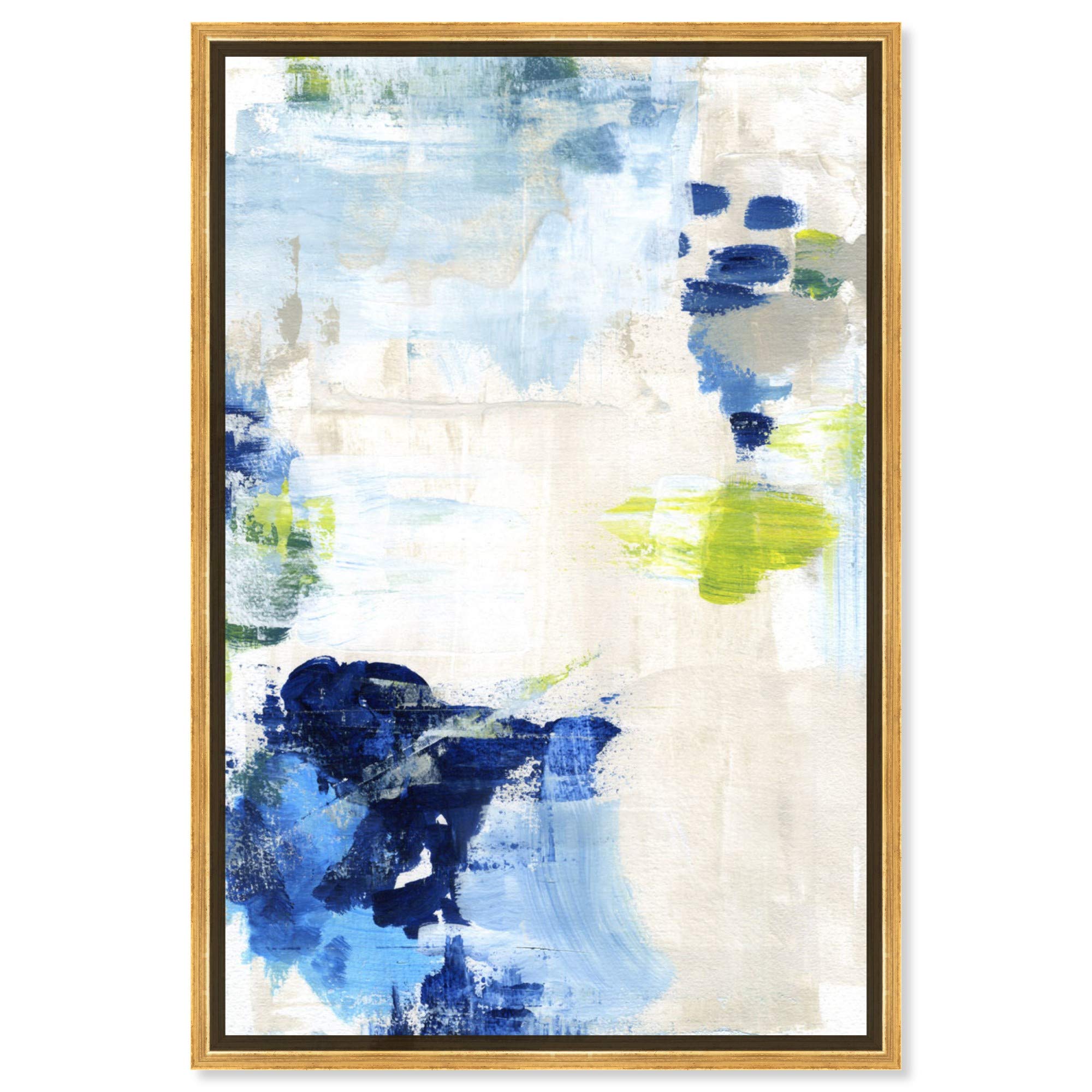 Abstract Wall Art Canvas Prints 'Perks' Paint 36x54 Blue White | amzdealz