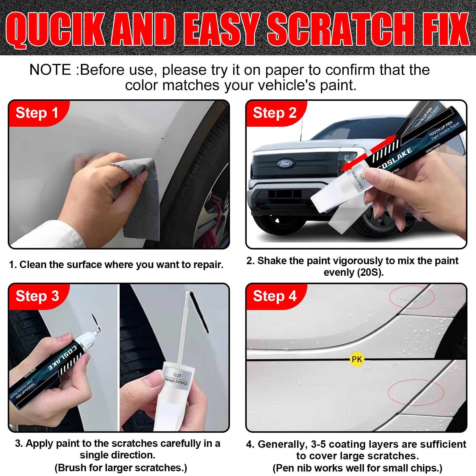 Amazon.com: COSLAKE Car Touch Up Paint(Vapor Blue Metallic(K1