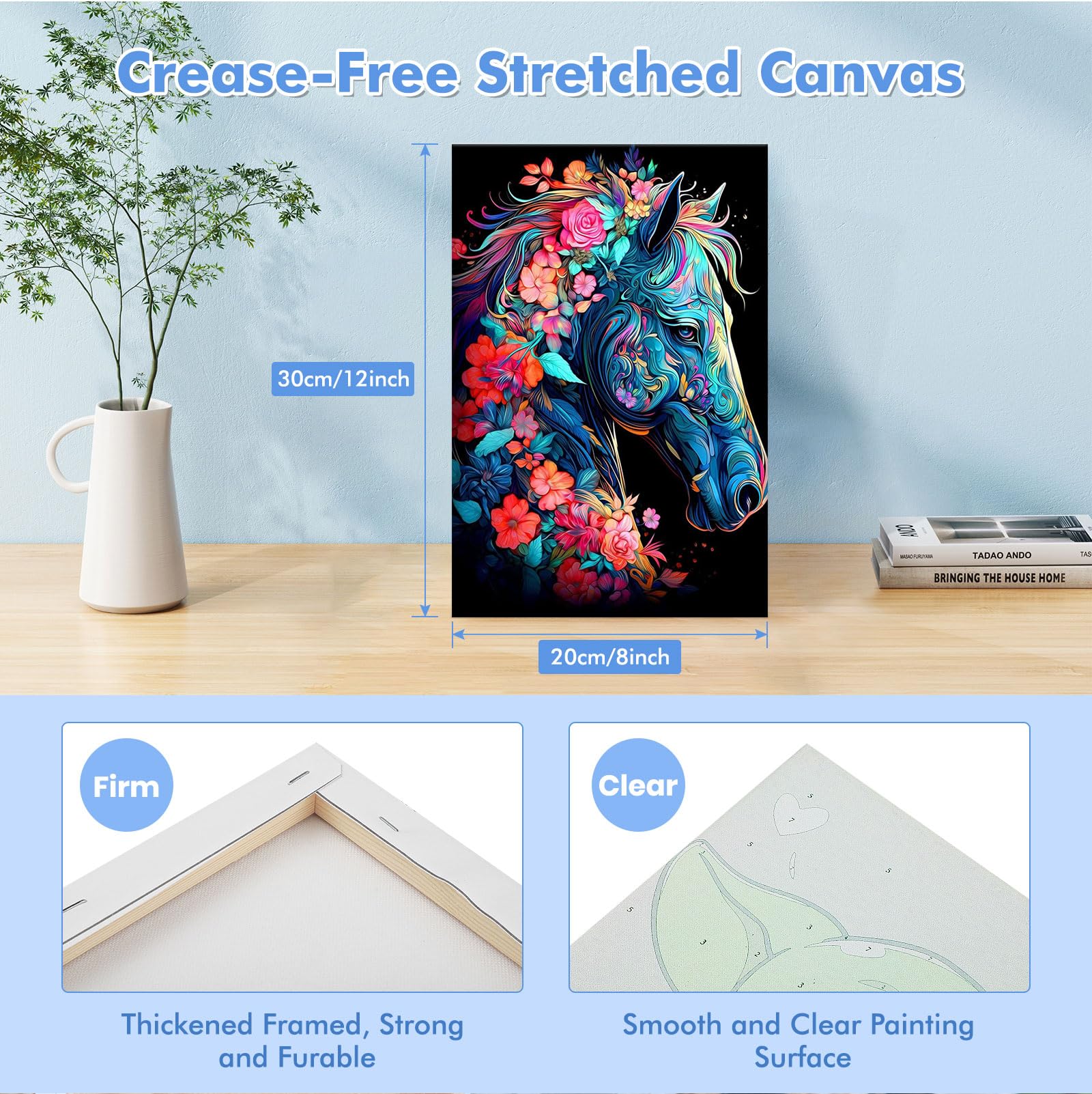 Kit de peinture par numéros de cheval pour adultes avec cadre, Kits de peinture par numéros pour adultes encadrés sur toile Peinture par numéros pour enfants pour adultes pour décoration de maison