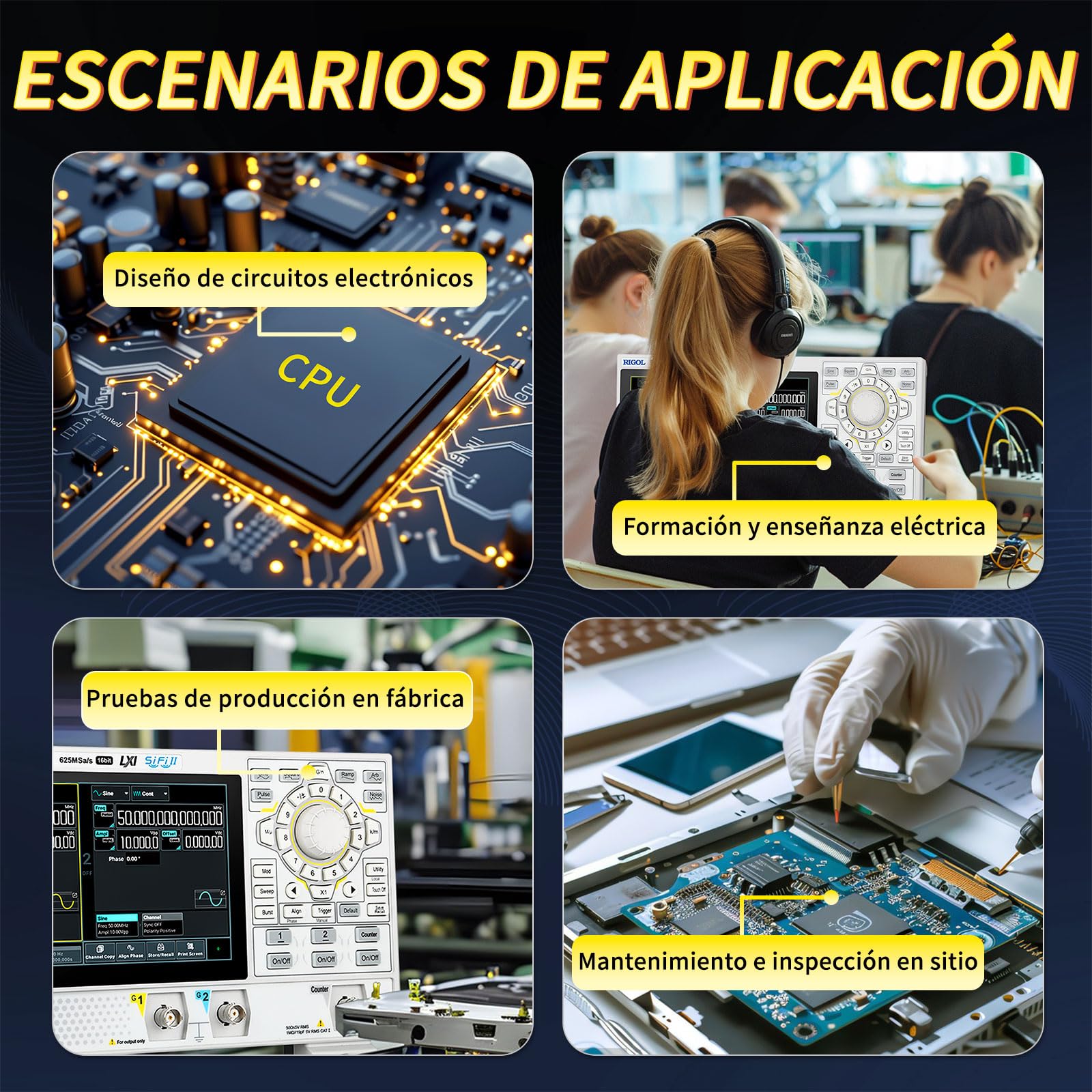 RIGOL Generador de Funciones, DG822 Pro Generador de Señales,25 MHz,2 Canal,Resolución de 16 bits,Pantalla táctil HD de 7 pulgadas,Ultra portátil,Ideal para pruebas en campo y enseñanza en laboratorio